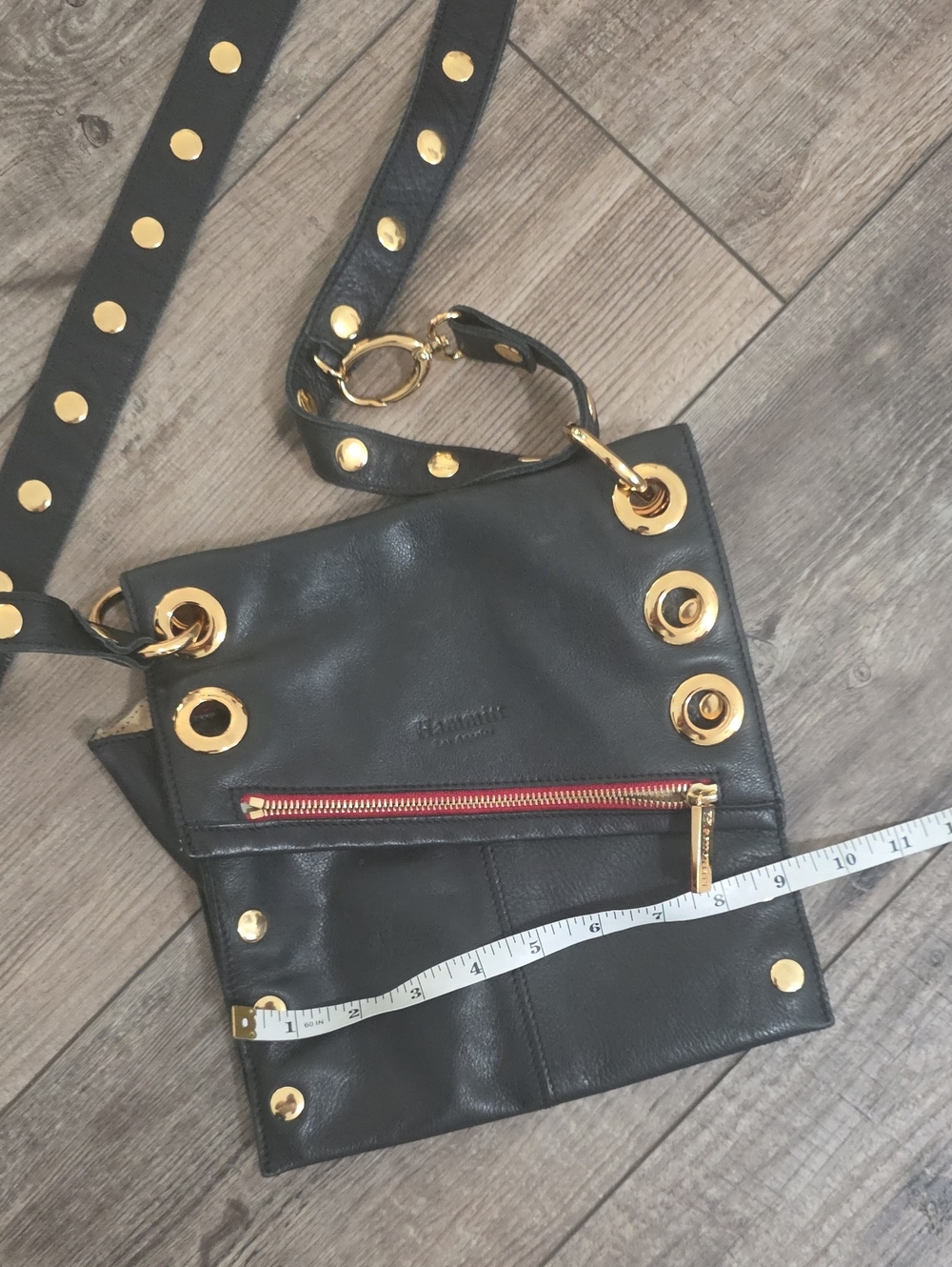Hammitt Tom Zip Medium Studded Shoulder Bag in Black - Picture 9 of 13